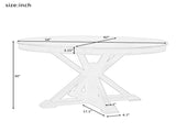 Retro Functional Extendable Dining Table with a 12" Leaf for Dining Room and Living Room 64554681