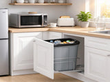 Pullout Trash Can for Kitchen Cabinets 35 QT, Under Mount Garbage Bin with Heavy Duty Metal Soft 04371561