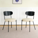 Modern kitchen dining chair Bentwood covered ash veneer Chair back, cream PU dining chair,metal W210132419