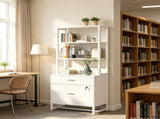Vertical File Cabinet, 2-Drawer Filing Cabinet with Open Storage Shelves 53330321