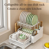 2-Tier Dish Drying Rack, Kitchen Dish Rack, Space-Saving and Durable, with Drainer Board and 83895441