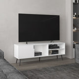Vulcan 63" Wide Tv Stand with One Cabinet, Three Open Shelves, Cable Management, Living, Tv B200P253754