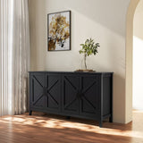 Cabinet with 4 Doors and 4 open shelgves,Freestanding Sideboard Storage Entryway Floor W33164270