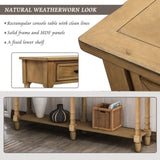 Console Table Sofa Table Easy Assembly with Two Storage Drawers and Bottom Shelf for Living Room, 04824171