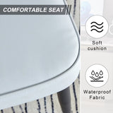 Modern minimalist dining chairs and office chairs. 2-piece set of light gray PU seats with black W1151116749