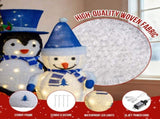 Set of 2 Lighted Plush Penguin and Snowman Christmas Decorations, Pre-lit Pull Up Holiday Decor with 71294454