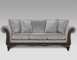 Hernen Carved Wood Frame Gray 5-Piece Living Room Set T2574P196577