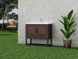 36" Bathroom Vanity White Ceramic Sink & Hot and Cold Faucet , Freestanding Bathroom Cabinet W688P224383