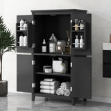 ZNTS Elegant Bathroom Floor Storage Cabinet, Bathroom Storage Unit, Freestanding Cabinet with 4 Doors, N725P188461B