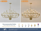 24-Light Gold Chandelier Industrial Iron Candle Chandelier Modern Suspended Farmhouse Chandeliers W5008P464949