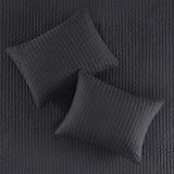 2 Piece Quilt Set Black Twin/Twin XL B035129041