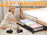 Under Bed Storage Containers with Wheels, 2 Pack Underbed Shoe Storage Organizer with Clear Lids, 60715842