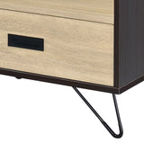 Melkree Oak & Black Finish Accent Table with Display & Utility Function B2726P243245