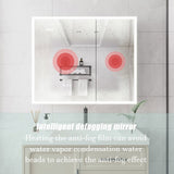 Bathroom Medicine Cabinet with Lights, 3630 Inch LED Medicine Cabinet with Mirror, Double Door W1738100840
