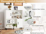 4-Tier Open Shelf Storage Cabinet with 2 Doors, 176 LBS Total Capacity for Entryway & Living 22873574