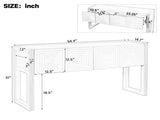 Geometric Carved Console with 3 Soft-Close Drawers, Fluted Leg Details, Entryway Sofa N759P433572T