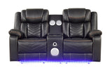 Challenger Modern Contemporary LED Power Recliner Loveseat with console, storage, stainless cup B009P294751
