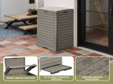 31 Gallon Large Outdoor Trash Bin, Waterproof Resin Garbage Can with Lid & Drip Tray, Light Brown 58256285
