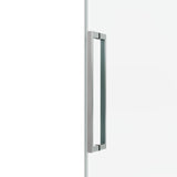 72*76" Fixed & Sliding Shower Door, Square Tube Hardware, Clear Glass Shower Door, 3/8 SGCC 48779887
