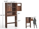 2-Door 3-Shelf MDF Toilet Cabinet with Melamine Finish Bathroom Vanity 23.23*8.66*66.93in Walnut 92221472