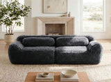 2-seater Modular Sectional Sofa Couches,Soft Fluffy Plush Fabric Bottom Anti-Slip Design,32D High W714P380187