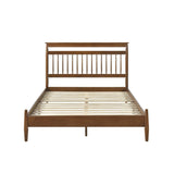 Transitional Design Queen Platform Bed Chestnut Finish Wood Frame Bedroom Furniture 1pc Bed in a Box B011P207872