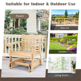 Outdoor Wood Rocking Chair with High Back and Widened Armrests 41470486