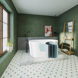 55" Acrylic Freestanding Bathtub, Small Soaking tub, Glossy White, Toe-tap Chrome Drain, cUPC W1675P189567