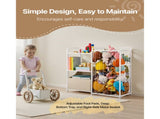 Kids Bookshelf with Basket, 33" x 32" Storage Shelf with Fabric Bin, Ideal for Books, Toys, 87746940