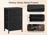 Fabric Storage Drawer Bedroom Dresser, Fabric Dresser for Closet, 3 Fabric Dresser with 68503716