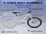 A2660 Bike 26 Inch Wheels, 21-Speed Full Suspension Mens Womens Trail Commuter City W1856P599412