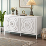TREXM Retro Sideboard door with Circular Groove Design Round Metal Door Handle for Entrance, Dinning WF307723AAK