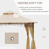 ZNTS 10ft x 10ft Outdoor Patio Gazebo Canopy Tent Beige 33119017