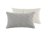 3 Pieces King/Cal King Cable Knit Chenille Comforter Set,Gray B035P381304