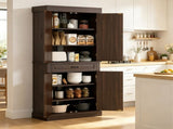 71" Freestanding Kitchen Pantry Cabinet with 4 Doors 2 Large Storage Cabinets And an Additional 19941052