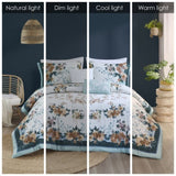 Full/Queen 5 Piece Cotton Floral Comforter Set with Throw Pillows B035128865