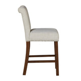 Upholstered Counter Stool with Nailhead Trim Set of 2 B035P265952