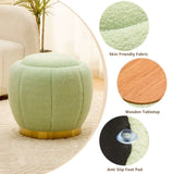 Storage Ottoman, Modern Round Floral Footrest with Soft Padded Seat, Teddy Velvet Footstool, Accent 38992663