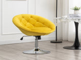 Noas Velvet Upholstered Tufted Back Swivel Accent Chair, Yellow T2574P164851