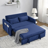 55" Modern Convertible Sofa Bed with 2 Detachable Arm Pockets, Velvet Loveseat Sofa with Pull Out W119363992