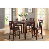 ZNTS 5 Piece Counter Height Dining Set in Dark Brown B01682184