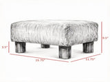 Small Charcoal Gray Linen Foot Stool Cube Ottoman Foot Rest with Sturdy Plastic Legs for Cozy 27535159