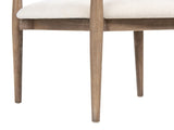 Artemis Mixed Material Upholstered Dining Arm Chair, Warm White Chenille B2719P269267