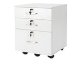 White Wood Grain Density Board Three Drawers Wooden Filing Cabinet 70600637