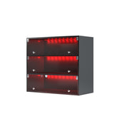 BLACK LED light shoe box three layers with glass doors 86312144