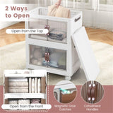 Stackable Storage Boxes Bins with Lockable Casters 25.5" x 16 x 43.5 12927087