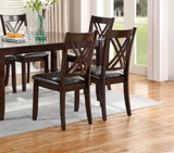 ZNTS 7pcs Dining Set Dining Table 6 Side Chairs Clean Espresso Finish Cushion Seats X Design back Chairs HS00F2554-ID-AHD