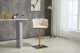 COOLMORE Vintage Bar Stools with Back and Footrest Counter Height Dining Chairs 2PC/SET W153990661