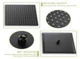 Dual Shower Head - 16 Inch Ceiling Mount Square Shower System with Rough-in Valve, Oil Rubber Bronze W124357674