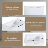 Bathroom Vanity with Sink 22 Inch for Small Bathroom,Floating Bathroom Vanity with Soft Close W99984104